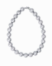 Iris Large Brass Bead Necklace Silver