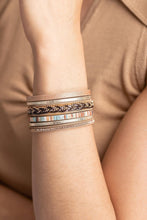 Braided Leather Multi Strand Bracelet: Navy