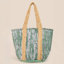 Vibrant Stripes Woven Tote Bag: GR