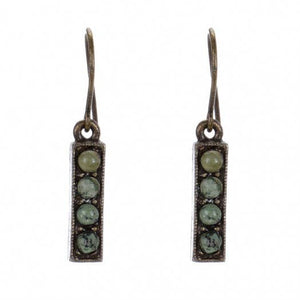 Small Rectangle Drop Earrings: African Turq