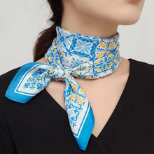 Mosaic Tiles Print Square Bandana Scarf: BL
