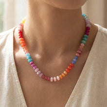 Mixed Glass And Resin Disc Beaded Necklace: GNT