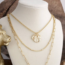 Treasure Trio – 3-in-1 Layered Hammered Coins Necklace: Gold Tone