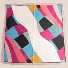 Striped Color Square Bandana Scarf: BU