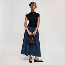 Selena - Embossed Woven Crossbody: Burgundy