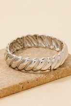 Metallic Braided Texture Elastic Bracelet: GD