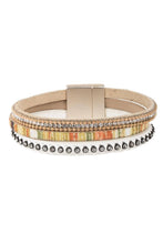 Gemma Multi Strand Crystal Studded Leather Bracelet