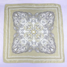 Ornate Paisley Medallion Print Satin Square Scarf: RD