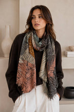 H2018-42jy Abstract printed scarf: Rose pastel