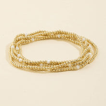 Beaded Stretch Bracelet Set With Crystal Accents: XLMUL