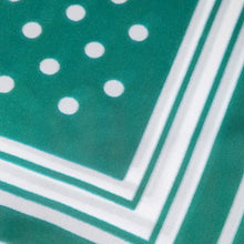 Polka Dot With Stripe Border Print Satin Square Scarf: GN