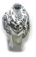 K1 Large square scarves with bandana patterns: Taupe