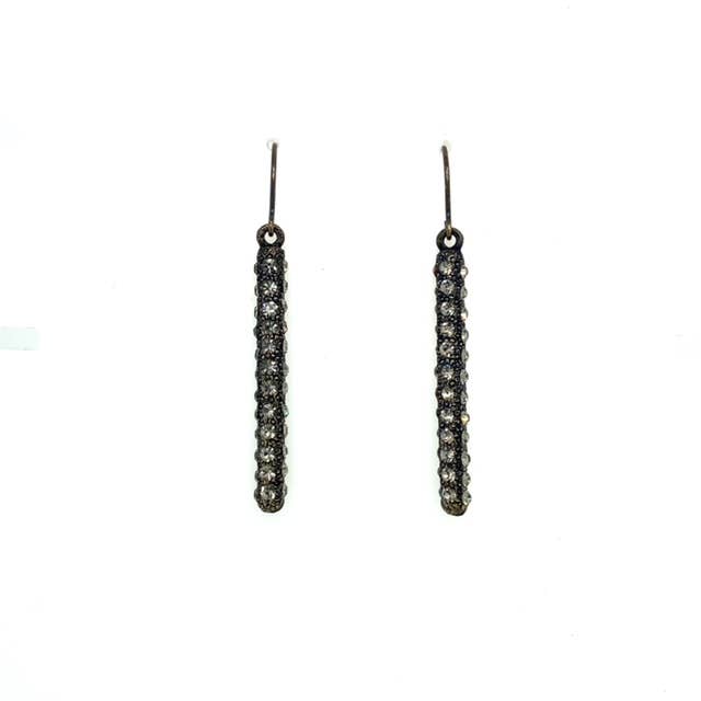 Short Tube Earrings: Black Diamond