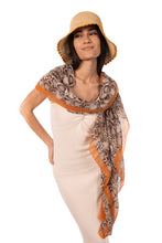 Cleo Snake Print Scarf Wrap : Brown