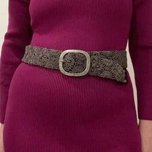 Midnight Oasis Embroidered Wool Belt: L