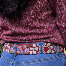 Spice Island Floral Embroidered Wool Belt: S
