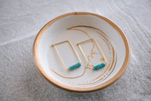 Eventide Rectangular Gold Lightweight Hoops : Turquoise