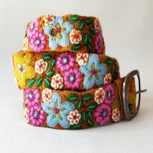 In the Garden Floral Embroidered Wool Belt: Small