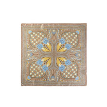Art Deco Fan Print Satin Square Bandana Scarf: TP