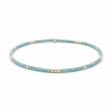 2mm Newport PALE TURQUOISE Blue + Gold Filled Waterproof Bracelet: 7.0