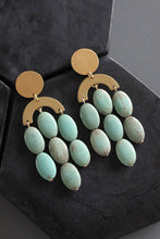 MLNE29 Turquoise statement Artdeco post earrings