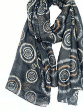HH-268 printed patterned scarf: Noir
