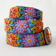 Prairie Flowers Embroidered Wool Belt: M