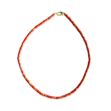 The Sullivan Heishi Gemstone Necklace: Orange Jasper