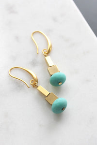KYLE15 turquoise glass earrings