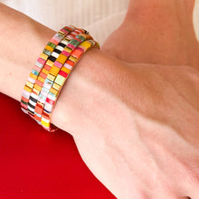 Colorful Tila Bead Cuff Gold Plated Adjustable Bracelet: Tulum