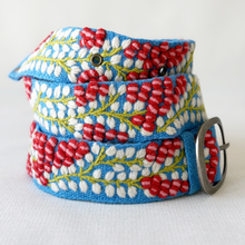 Berries on Vine Embroidered Wool Belt: M