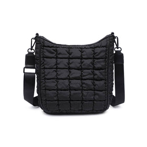 Aura - Quilted Nylon Puffer Crossbody: Black