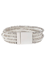 Scarlett Metallic Beaded Bracelet: Silver