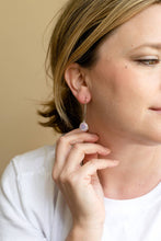 Gemstone 1” Hoop Dangle Earring 80 Color Choices Silver Gold: Turquoise / Gold