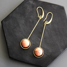 KYLE51 coral geometric earrings