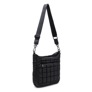Aura - Quilted Nylon Puffer Crossbody: Black