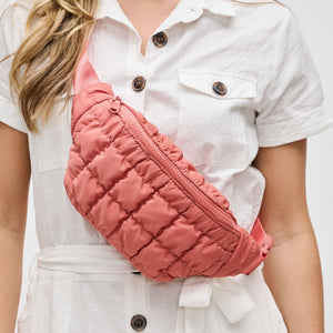 Resurgence - Quilted Puffer Nylon Belt Bag: Terracotta