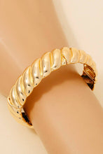Metallic Braided Texture Elastic Bracelet: GD