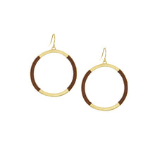 Threaded fish hook earring: Gold-navy