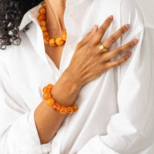 Iris Large Resin Bead Necklace Amber