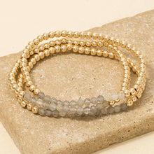 Beaded Stretch Bracelet Set: LAB