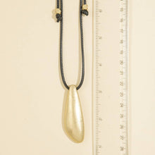 Elongated Teardrop Pendant Cord Necklace: WG