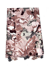 HH-222 Printed scarf with tassel: Beige