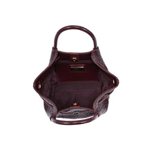 Selena - Embossed Woven Crossbody: Burgundy