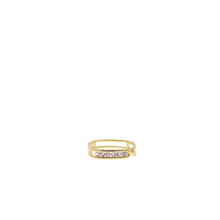 Pave geo open bar adjustable ring: Gold