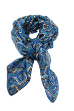 Vegas Geometric Print with Metallic Detailing Scarf Wrap: Brown Squares