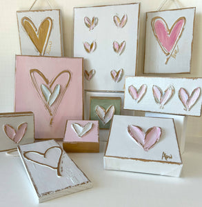 Heart block |  valentine | pastel | xoxo | love: Pink back/white heart
