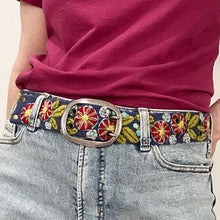 Lichen Floral Embroidered Wool Belt: M