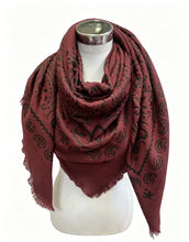 K17 Large square bandana-print scarves: Bleu