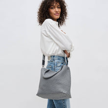 Sky's The Limit Medium Woven Neoprene Tote: Navy Nude